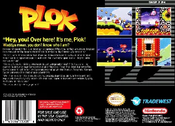 Plok (USA) box cover back